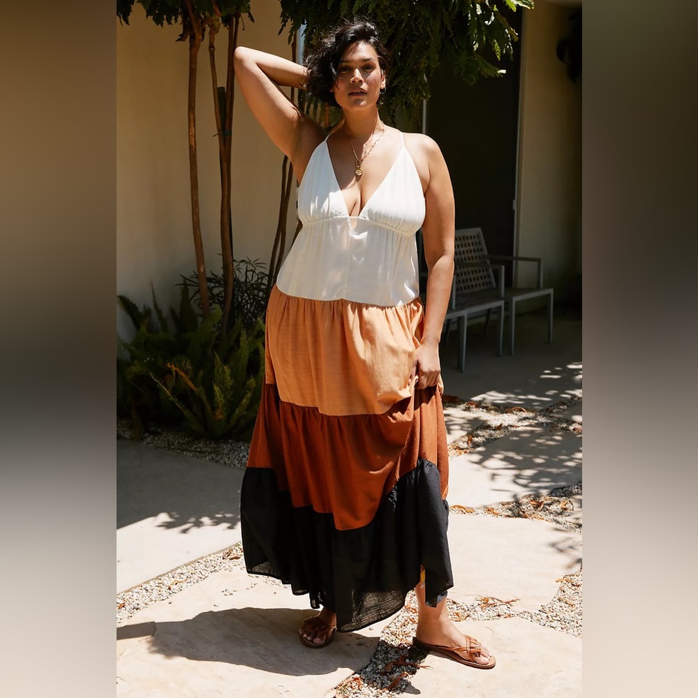 NWOT Anthropologie Raya Colorblock Maxi Dress Size XL